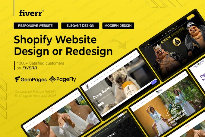 Our agency will redesign or design shopify website, ecommerce online store