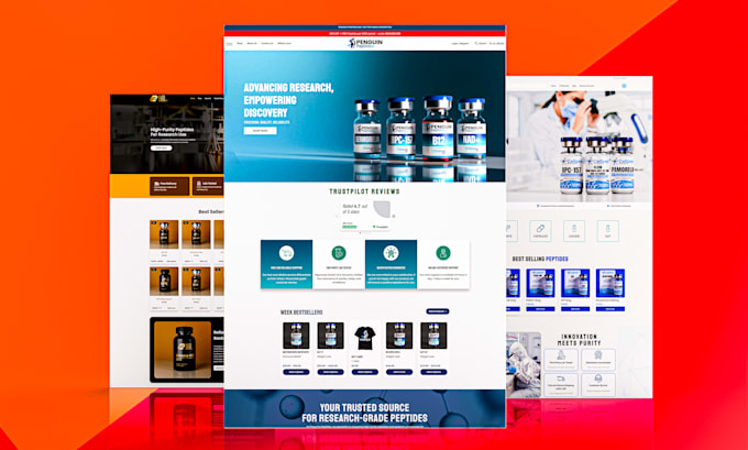 I will build research use fda compliant peptide website with processing integration